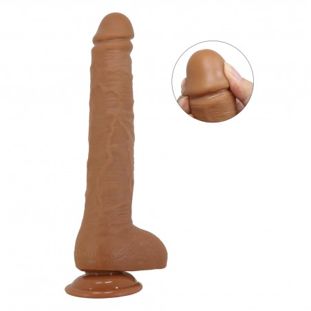 Baile Beautiful Dick Realistyczne Karmelowe Dildo z Jądrami 28 cm