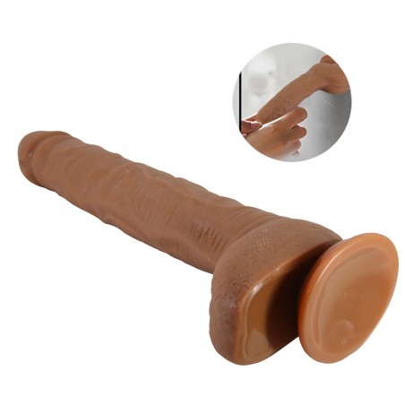 Baile Beautiful Dick Realistyczne Karmelowe Dildo z Jądrami 28 cm