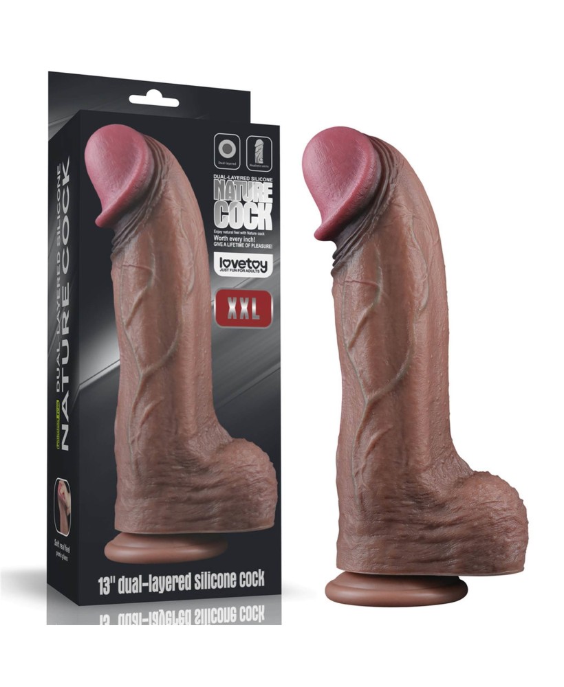 13" Dual Layered Silicone Cock XXL - Realistyczne Dildo - 33 cm