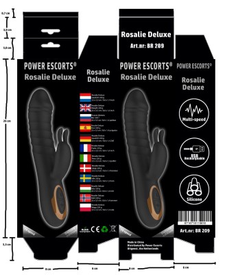 Power Escorts - BR209 - Rosalie Deluxe - Rechargeable Rabbit Vibrator - Silicone
