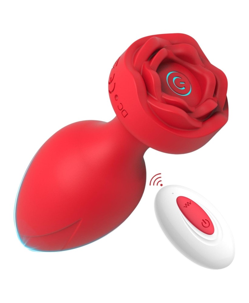 Plug - Remote Rose Design Plug - USB Rechargeable - 10 Functions - Two Colors