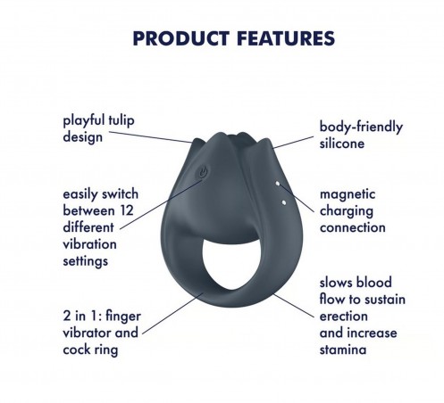 Satisfyer Perfect Pair 2 - Wibrujący Pierścień na Penisa / Palec