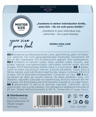 Mister Size 69mm pack of 3