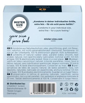 Mister Size 53mm pack of 3