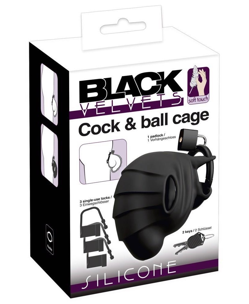 Black velvets Cock & Ball cage