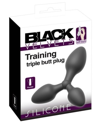Black Velvets Triple Butt Plug