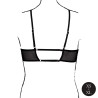 Keyhole Mesh Bra with Double Back Straps and Adjustable Sliders - One Size - Black