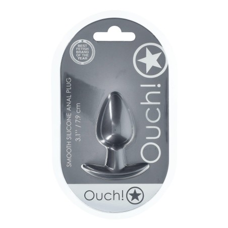Smooth Silicone Anal Plug - Medium - 3.1 / 7,9 cm - Gunmetal