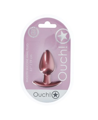 Smooth Silicone Anal Plug - Medium - 3.1 / 7,9 cm - Rose Gold