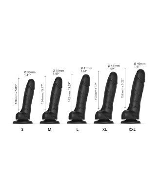 SLIDING SKIN REALISTIC DILDO BLACK - Realistyczne Czarne Dildo - M