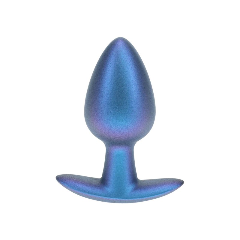 Smooth Silicone Anal Plug - Średni Korek Analny - 7,9 cm - Metaliczny Niebieski