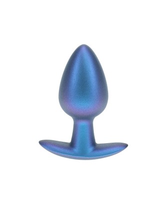 Smooth Silicone Anal Plug - Średni Korek Analny - 7,9 cm - Metaliczny Niebieski