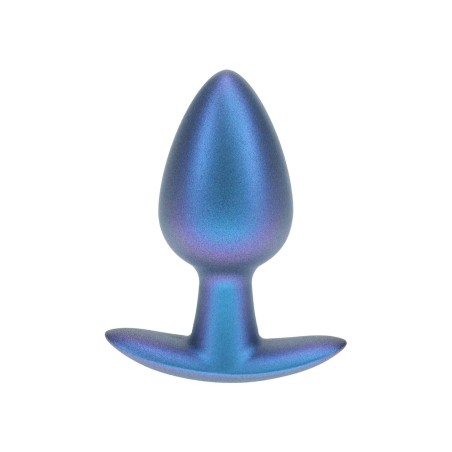 Smooth Silicone Anal Plug - Średni Korek Analny - 7,9 cm - Metaliczny Niebieski