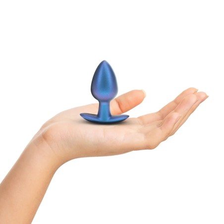 Smooth Silicone Anal Plug - Średni Korek Analny - 7,9 cm - Metaliczny Niebieski