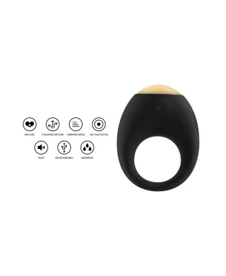 Eclipse Vibrating Cock Ring Black - Pierścień Erekcyjny