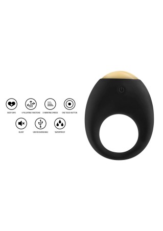 Eclipse Vibrating Cock Ring Black - Pierścień Erekcyjny