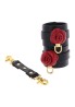 Taboom Wild Roses Ankle Cuffs - Czarne Kajdanki na Kostki - Skóra PU