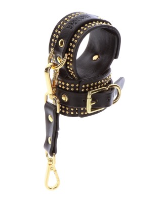 Taboom - Studded Ankle Cuffs Set - Czarne Skórzane Kajdanki na Nadgarstki