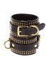 Taboom - Studded Ankle Cuffs Set - Czarne Skórzane Kajdanki na Nadgarstki