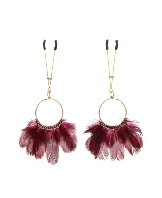 Tweezers With Feathers Gold - Klipsy na sutki