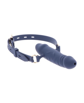 TABOOM Breathable Silicone Penis Gag - Niebieski Knebel z Penisem
