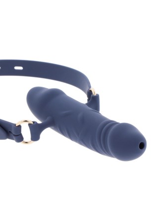 TABOOM Breathable Silicone Penis Gag - Niebieski Knebel z Penisem