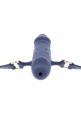 TABOOM Breathable Silicone Penis Gag - Niebieski Knebel z Penisem