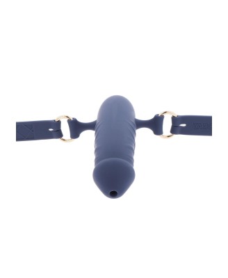TABOOM Breathable Silicone Penis Gag - Niebieski Knebel z Penisem
