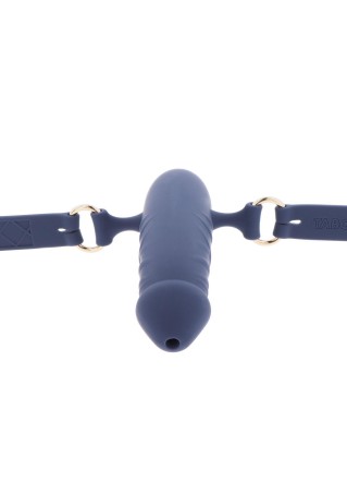 TABOOM Breathable Silicone Penis Gag - Niebieski Knebel z Penisem