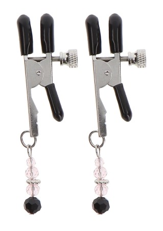 Adjustable Clamps With Beads Silver - Klipsy na sutki
