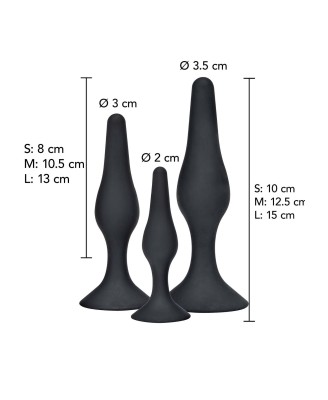 Curvy Companions Kit 3pcs Black - Zestaw 3 szt - Korek Analny