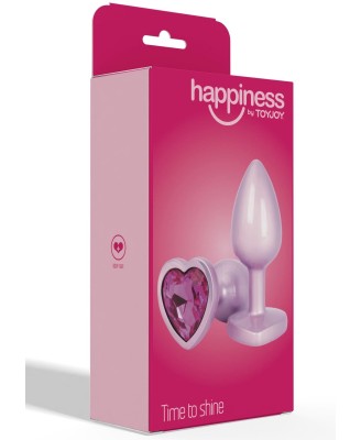 Toyjoy Happiness Time To Shine - Korek Analny z Różowym Kryształem Serce