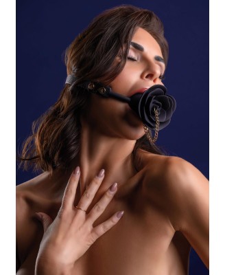 Taboom Dona Rose Ball Gag - Czarny Knebel Róża z Korkiem