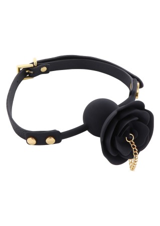 Taboom Dona Rose Ball Gag - Czarny Knebel Róża z Korkiem