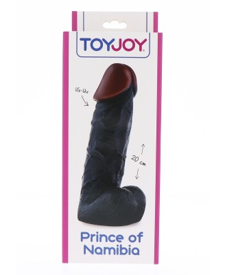 Prince Of Namibia 20 cm - Czarne Realistyczne Dildo z Jądrami