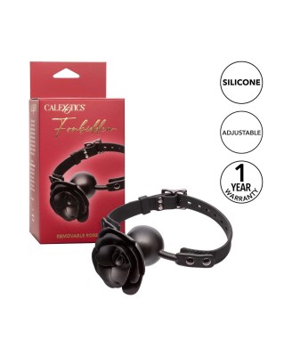 Removable Rose Gag - Czarny Knebel Kulka - Róża