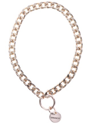 TABOOM Statement Collar and leash Rose Gold - Złota Obroża ze Smyczą BDSM