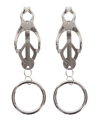 Butterfly Clamps With Ring Silver