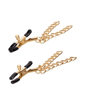 Ride Em Denim Nipple Clamps Gold