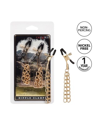 Ride Em Denim Nipple Clamps Gold
