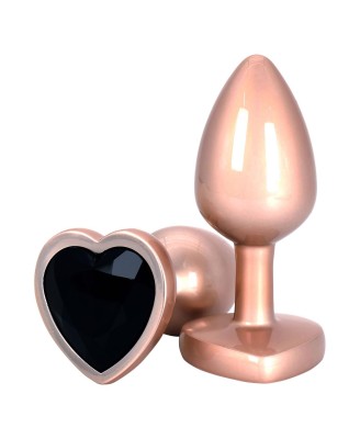 Toyjoy Happiness Time To Shine - Korek Analny z Czarnym Kryształem Serce