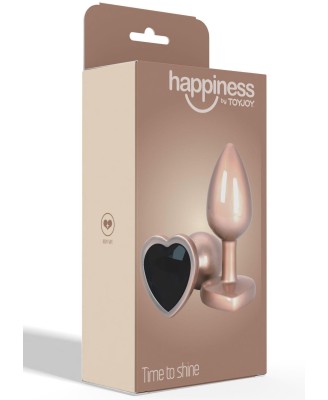 Toyjoy Happiness Time To Shine - Korek Analny z Czarnym Kryształem Serce