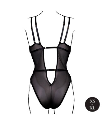 Le Desir Czarne Koronkowe Body - One Size