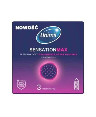 UNIMIL SENSATION MAX 3 szt. - Ultracienkie Prezerwatywy Stymulujące