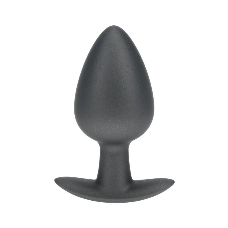 Smooth Silicone Anal Plug - Large - 3.5" / 8,9 cm - Gunmetal