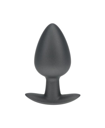 Smooth Silicone Anal Plug - Large - 3.5" / 8,9 cm - Gunmetal