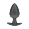 Smooth Silicone Anal Plug - Large - 3.5" / 8,9 cm - Gunmetal