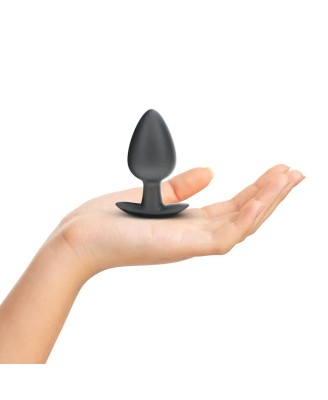 Smooth Silicone Anal Plug - Large - 3.5" / 8,9 cm - Gunmetal