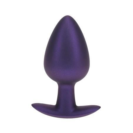 Smooth Silicone Anal Plug - Large - 3.5" / 8,9 cm - Metallic Purple