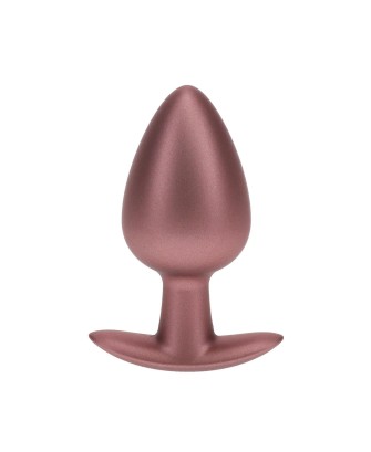 Smooth Silicone Anal Plug - Large - 3.5" / 8,9 cm - Rose Gold